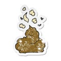 retro distressed sticker of a cartoon gross poop