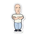 sticker of a cartoon annoyed bald man