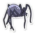 sticker of a cartoon creepy spider