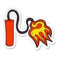 sticker of a cartoon dynamite burning