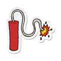 sticker of a cartoon dynamite burning