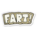 sticker of a cartoon fart symbol