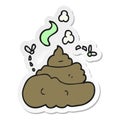 sticker of a cartoon gross poop