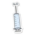 sticker of a cartoon medical needle