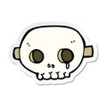 sticker of a cartoon skull mask