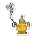 sticker of a cartoon smoking hookah