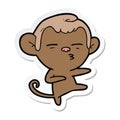 sticker of a cartoon suspicious monkey