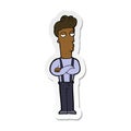 sticker of a cartoon unimpressed man