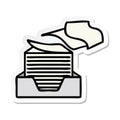 sticker of a cute cartoon stack of office papers Royalty Free Stock Photo