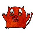 textured cartoon of cute kawaii red demon Royalty Free Stock Photo