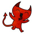 textured cartoon of cute kawaii red demon Royalty Free Stock Photo