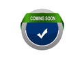 Round Circle tabe with coming soon arrow mark web button Royalty Free Stock Photo