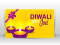 Creative illustration of burning diya with fireworks, diwali gift card Royalty Free Stock Photo