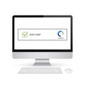 Creative illustration of captcha - i am on a robot isolated on background. Art design security login computer code. Abstrac