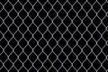 Creative illustration of chain link fence wire mesh steel metal isolated on background. Art design gate made. Prison barrier, Royalty Free Stock Photo