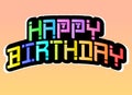 Creative Illustration of a Colourful decorative Happy birthday design on a gradient background.