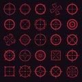 Creative illustration of crosshairs icon set isolated on transparent background. Art design. Target aim and aiming to bulls