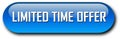 Limited Time Offer web button classic blue button white background Royalty Free Stock Photo