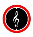 Illustration of Music notes sign icon with star colourful design