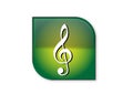 Illustration of Music notes sign icon with star colourful design