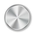 Creative illustration of dial knob level technology settings, music metal button with circular processing isolated on background.