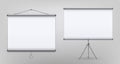 Creative illustration of empty meeting projector screen isolated on transparent background. For presentation board, blank w