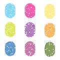 Creative illustration of fingerprint. Art design finger print. Security crime sign. Abstract concept graphic element. Thumb Royalty Free Stock Photo