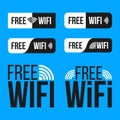 Creative illustration of free wifi icon symbol set isolated on transparent background. Art design wireless network for wlan