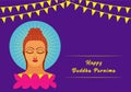 Creative Illustration For Happy Buddha Purnima, Vesak holiday festival background