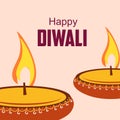 Happy diwali diya oil lamp design