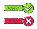 Creative illustration of http, https protocol connection ssl encryption web site isolated on background. Art design safe, secure