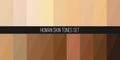 Creative illustration of human skin tone color palette set isolated on transparent background. Art design. Abstract concept Royalty Free Stock Photo