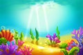 Creative Illustration and Innovative Art: Beautiful and Peaceful Undersea World. Royalty Free Stock Photo