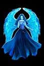 Creative Illustration and Innovative Art: Blue Angel and Rose.