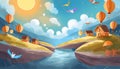 Creative Illustration and Innovative Art- Going Upstream. Realistic Fantastic Cartoon Style