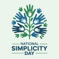Creative illustration for national simplicity day featuring hands tree symbol and text design Royalty Free Stock Photo