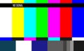 Creative illustration of no signal TV test pattern background. Television screen error. SMPTE color bars technical problems. Art Royalty Free Stock Photo