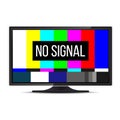 Creative illustration of no signal TV test pattern background. Television screen error. SMPTE color bars technical problems. Art Royalty Free Stock Photo