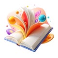 Creative illustration of an open book symbolizing education and imagination Royalty Free Stock Photo