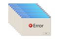 Creative illustration of operating system message template, error window isolated on background. Art design computer user
