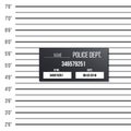 Creative illustration of police lineup, mugshot template with a table isolated on transparent background. Art design silhou