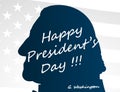 Creative illustration, poster or banner of Happy Presidents Day! - February 19th.