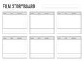 Creative illustration of professional film storyboard mockup isolated on background. Art design movie story board layout template