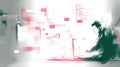 Creative Illustration of a Programmer Engaged in Coding with Abstract Digital Elements Royalty Free Stock Photo