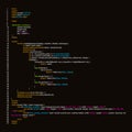 Creative illustration of programming HTML code on computer screen isolated on background. Art design website digital page. Program Royalty Free Stock Photo