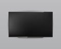 Creative illustration of realistic TV screen, lcd panel, isolated on background. Computer monitor display. Design television blank Royalty Free Stock Photo