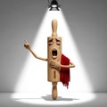 Dramatic Rolling Pin Performing Under Spotlight Cartoon Concept Royalty Free Stock Photo