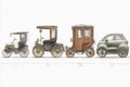 Exploring the Journey of Automobile Evolution Through Artistic Illustration Generative AI Royalty Free Stock Photo