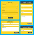 Creative illustration of web site registration or login contact form on background. UI and UX art design. Abstract