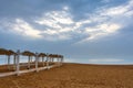 Creative image of the Dead Sea at dawn blue hour before sunrise